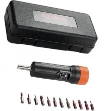 Zestaw kluczy dynamometrycznych VEVOR 1/4", zakres regulacji momentu obrotowego 1,13–7,91 Nm, przyrost co 1 cal lb Zestaw wierteł do wkrętaków dynamometrycznych z okienkiem kontrolnym
