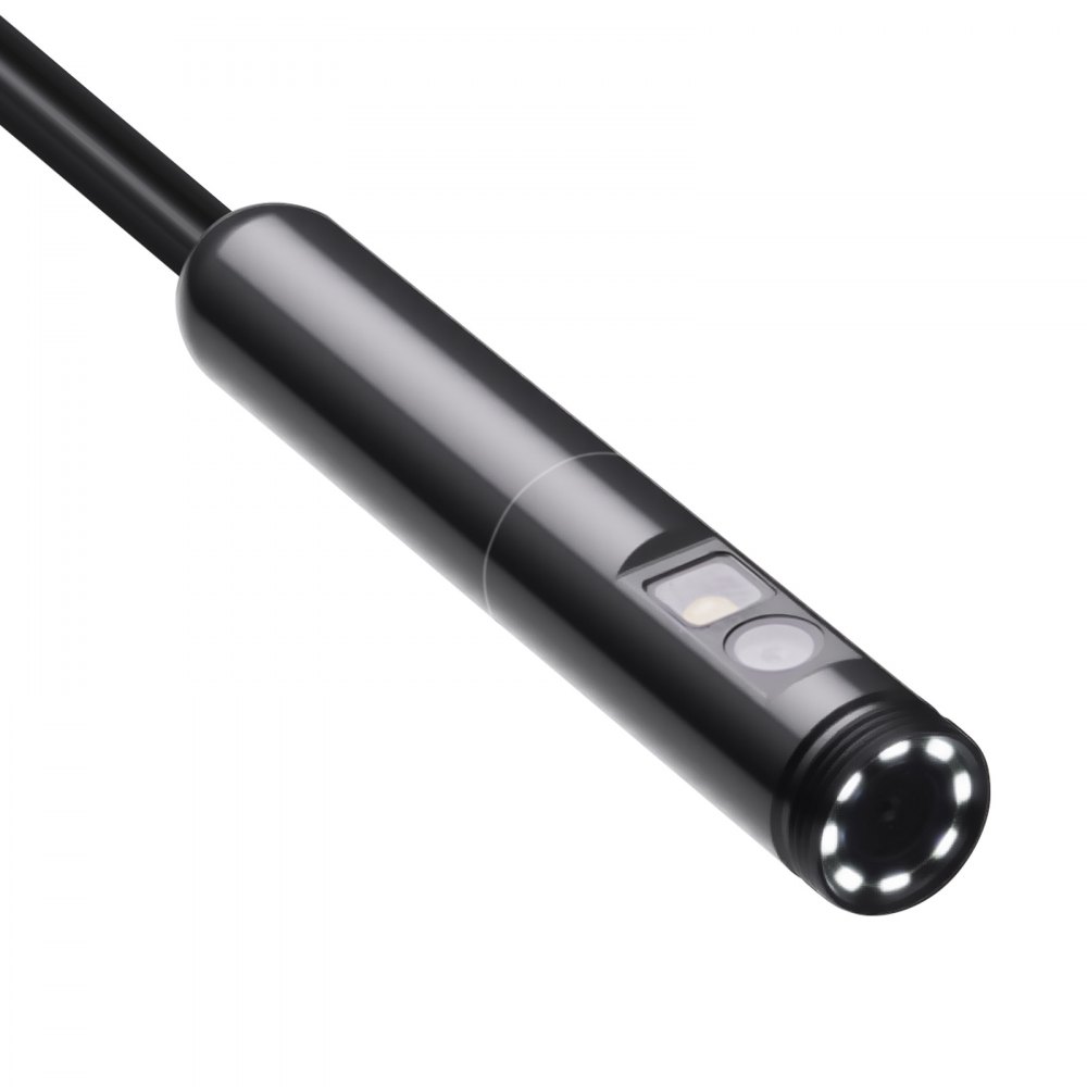 Kamera endoskopowa VEVOR z oświetleniem, endoskop z dwoma obiektywami na Androida i iOS, kamera inspekcyjna HD 1920P z 8+1 diodami LED, 2-krotny zoom, kabel typu Snake 3 m, wodoodporna kamera IP67 do samochodu, do instalacji wodno-kanalizacyjnych
