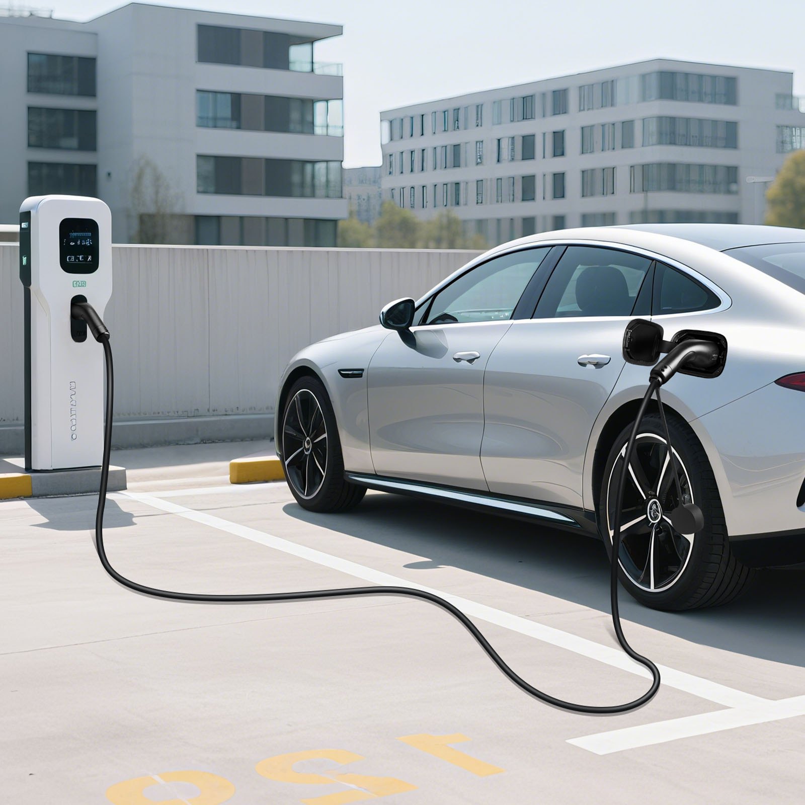 Kabel do ładowania pojazdów elektrycznych VEVOR, 16 A, 7 m, maks. 11 kW, przedłużacz, kompatybilny z ładowarkami pojazdów elektrycznych typu 2, prąd zmienny 3-fazowy 480 V, 50 Hz, IP65, kabel do ładowania samochodowego z torbą transportową