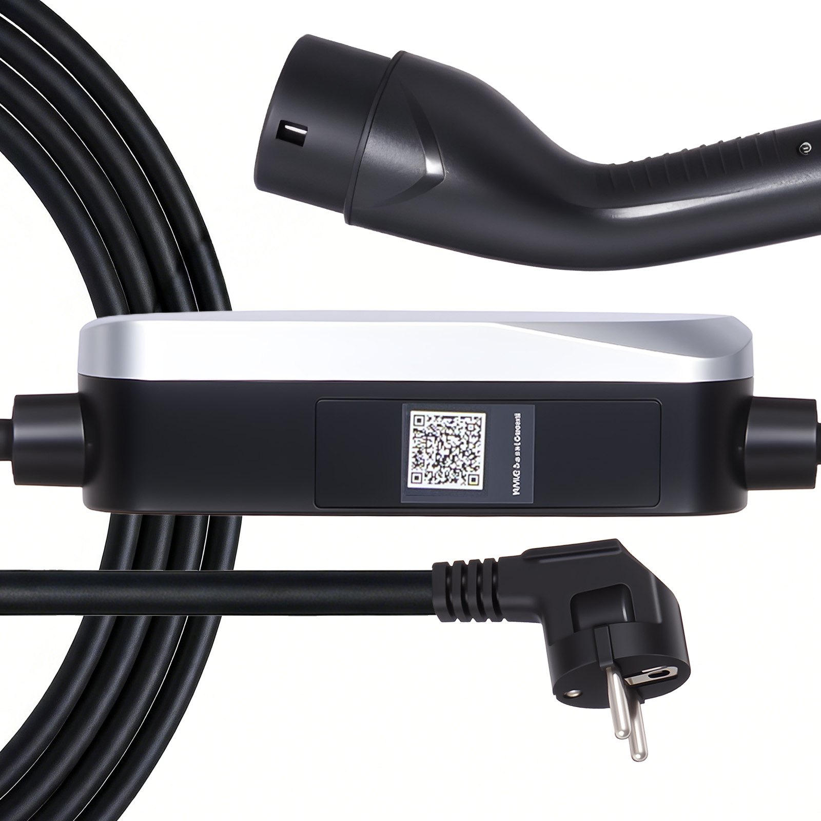 Mobilna stacja ładowania VEVOR, 3,6 kW, 16 A, typ 2, ładowarka jednofazowa z kablem ładującym 6 m, wtyczka Schuko (16 A), wyświetlacz LCD, jednostka sterująca IP66, zasilanie pojazdów elektrycznych
