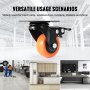 Zestaw 4 obrotowych kółek meblowych VEVOR, PVC φ50,8 mm, udźwig 272 kg, kółka transportowe z podwójnymi łożyskami kulkowymi, kółka skrzynkowe, obrotowe o 360°, wytrzymałe kółka do domów, biur, studiów, fabryk