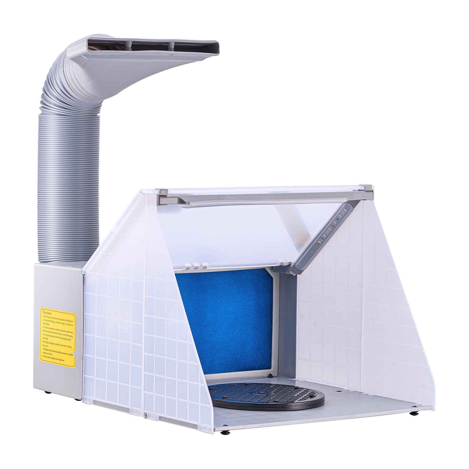 Kabina lakiernicza VEVOR Airbrush, zestaw kabiny lakierniczej 4 m³/min, z oświetleniem LED, wentylatorem wyciągowym i wężem przedłużającym wyciąg, do malowania modeli, sztuki, rzemiosła, modeli tortów