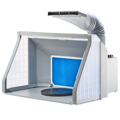 Kabina lakiernicza VEVOR Airbrush, zestaw kabiny lakierniczej z podwójnym wentylatorem, 9 m³/min, oświetleniem LED i wężem przedłużającym wydech, do malowania modeli, sztuki, rękodzieła, modeli tortów