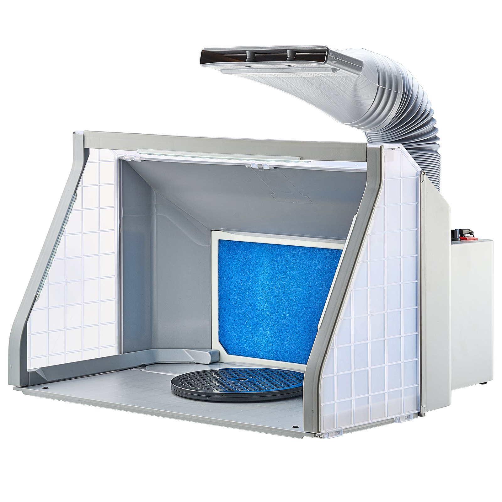 VEVOR Airbrush Spray Booth, Dual-Fans Portable Hobby Airbrush Paint Spray Booth Kit with LED Lights and Exhaust Extension Hose, Airbrush Paint Booth for Painting Models, Arts, Crafts, Cakes