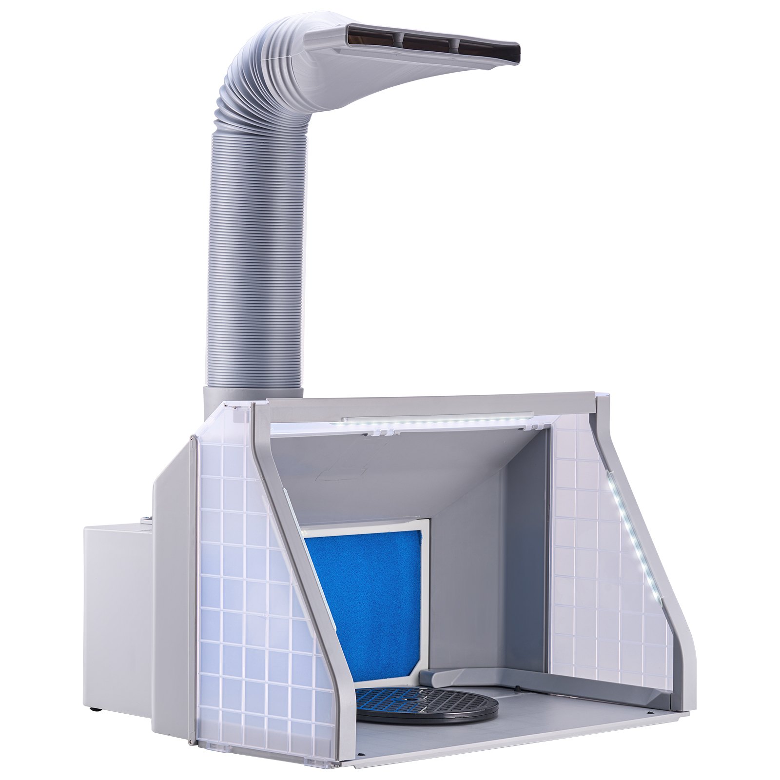 VEVOR Airbrush Spray Booth, Dual-Fans Portable Hobby Airbrush Paint Spray Booth Kit with LED Lights and Exhaust Extension Hose, Airbrush Paint Booth for Painting Models, Arts, Crafts, Cakes