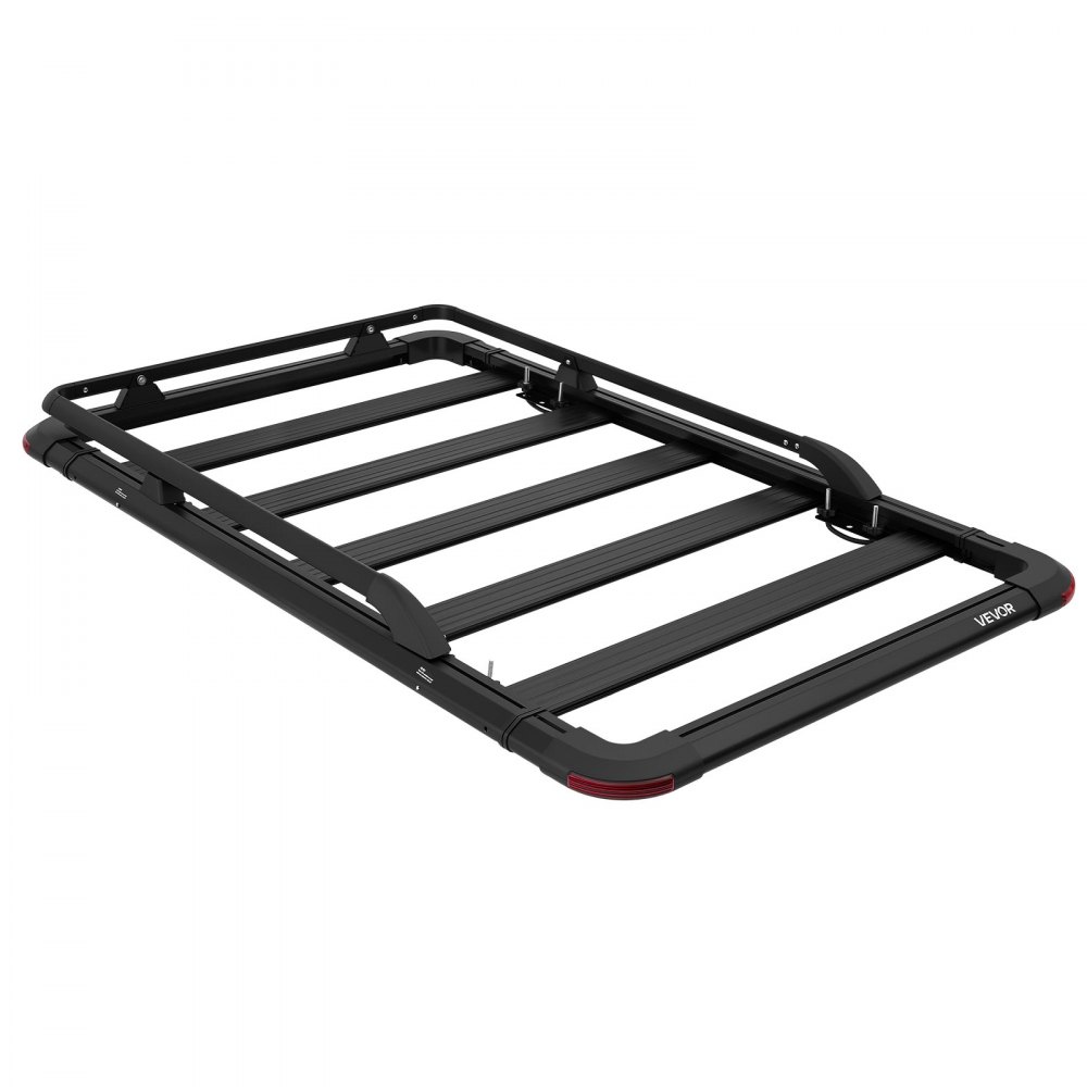 VEVOR Kosz dachowy 1626 x 990 x 115 mm Kosz dachowy z przedłużeniem, ładowność do 90,72 kg, odporny na warunki atmosferyczne kosz dachowy wykonany ze stopu aluminium, kosz transportowy na dach, odpowiedni do SUV-ów, pick-upów i ciężarówek