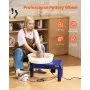 Maszyna do formowania kółek ceramicznych VEVOR z pedałem, regulowanymi stopkami podnoszącymi i wyjmowaną misą (35 cm), prędkość 60–300 obr./min, kompletny zestaw akcesoriów do rękodzieła DIY, kolor niebieski