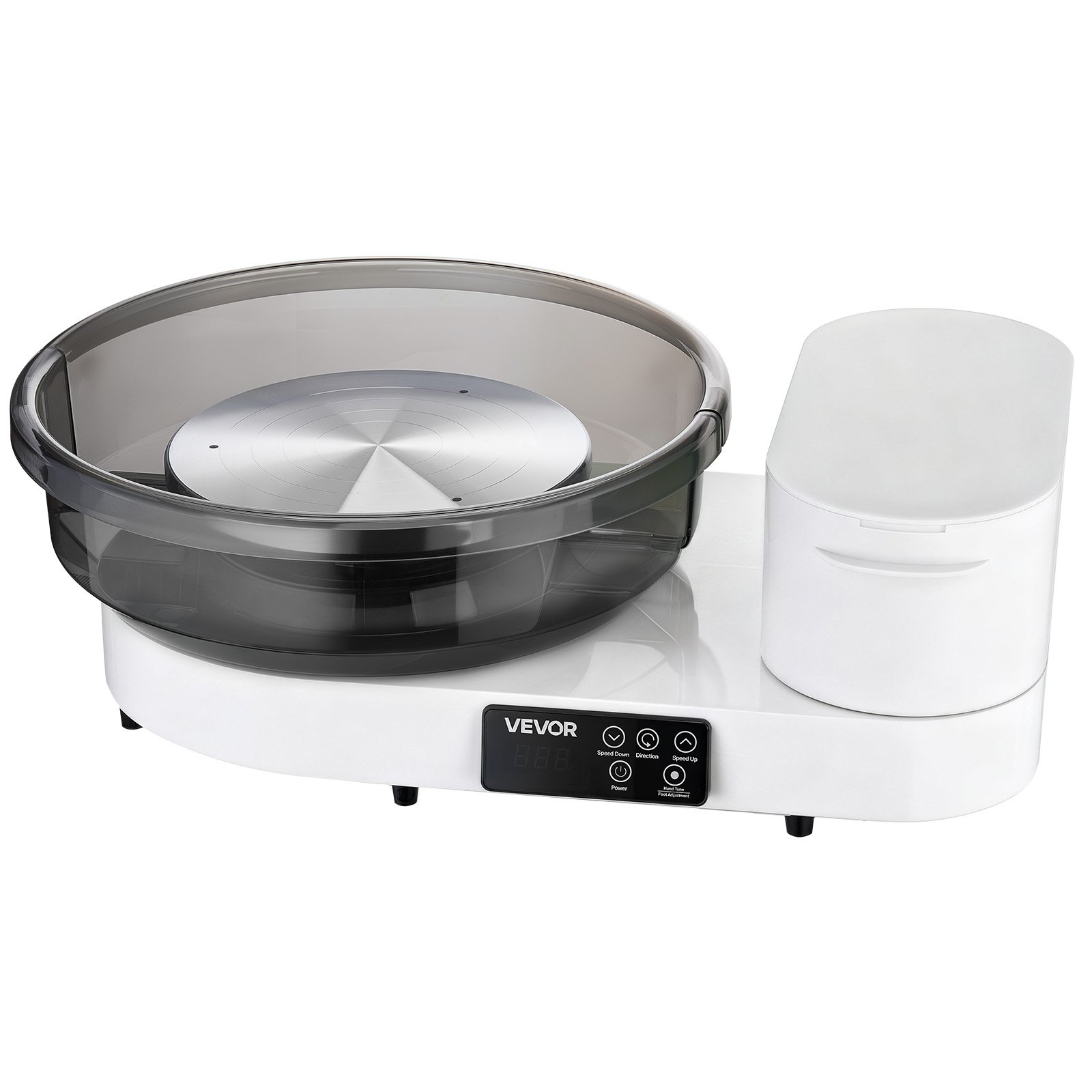 Koło garncarskie elektryczne VEVOR 450 W, talerz obrotowy 28 cm / 36 cm, maszyna garncarska z pedałem nożnym i regulowaną prędkością 30-300 obr./min oraz aluminiową obudową, do samodzielnego tworzenia glinianych modeli