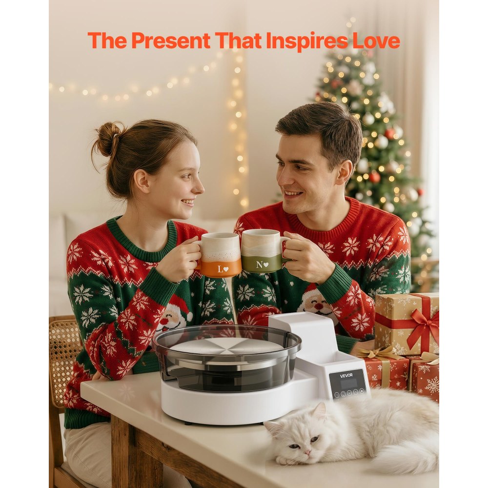 VEVOR Pottery Wheel for Adults, 28 cm Aluminum Turntable, 450W Electric Table Top Pottery Wheel with Foot Pedal, 30-300 RPM Adjustable Speed, Detachable Basin, for Beginners, DIY Clay Art Craft, White