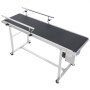 VEVOR Belt Conveyor, 1498.6 x 398.8 mm Conveyor Table, Motorized Belt Conveyor for Inkjet Coding Applications, Powered PVC Belt, Antistatic, Adjustable Speed (Double Guardrail)