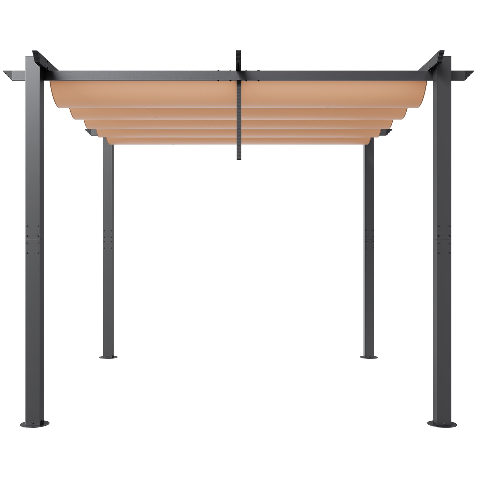 VEVOR 10'x10' Rozsuwana pergola ogrodowa z baldachimem, aluminiowa pergola z rozsuwanym baldachimem, nowoczesna pergola z dachem przeciwsłonecznym do patio, ogrodów, tarasów, podwórek (beżowa)