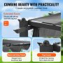 VEVOR 10'x13' Rozkładana pergola zewnętrzna z baldachimem, aluminiowa pergola z rozsuwanym baldachimem, nowoczesna pergola z dachem przeciwsłonecznym do patio, ogrodów, tarasów, podwórek (szara)