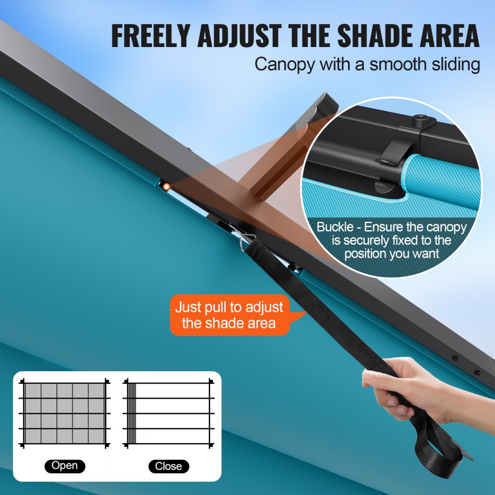 Pergola VEVOR 2,96 x 3,95 x 2,3 m, altana z dachem przeciwsłonecznym, altana ogrodowa z ochroną UV50+, zadaszenie altany ogrodowej, namiot ogrodowy na patio, do ogrodów, na tarasy, podwórka (niebieski)