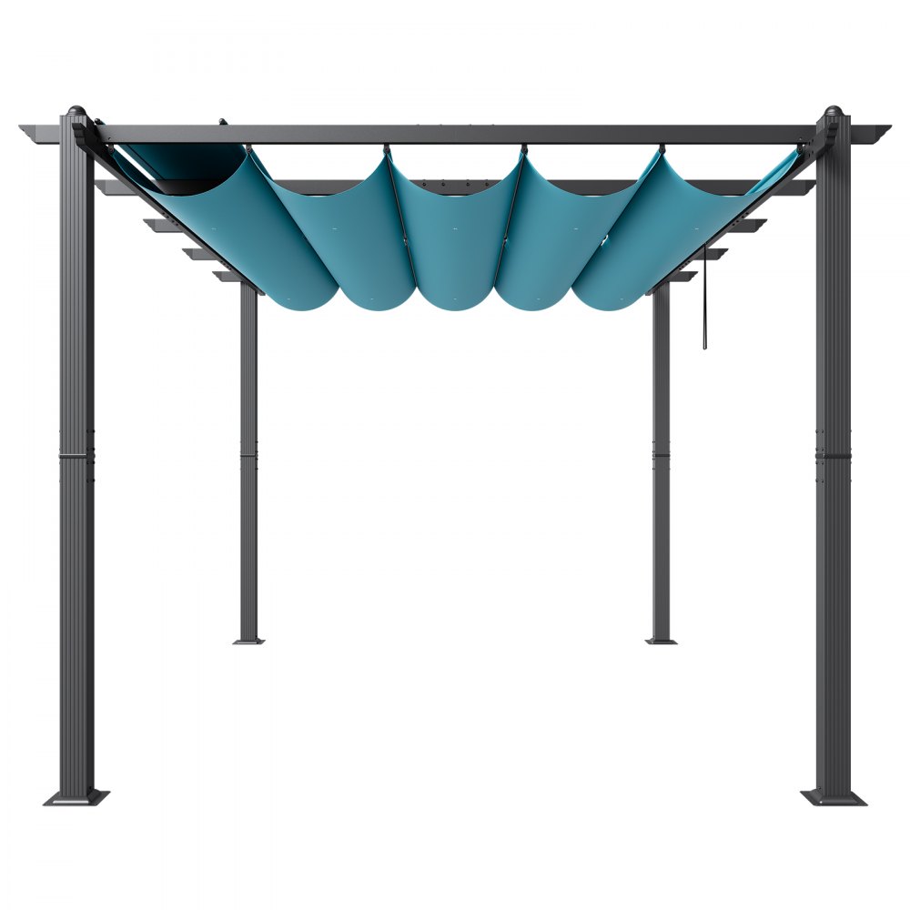 Pergola VEVOR 2,96 x 3,95 x 2,3 m, altana z dachem przeciwsłonecznym, altana ogrodowa z ochroną UV50+, zadaszenie altany ogrodowej, namiot ogrodowy na patio, do ogrodów, na tarasy, podwórka (niebieski)