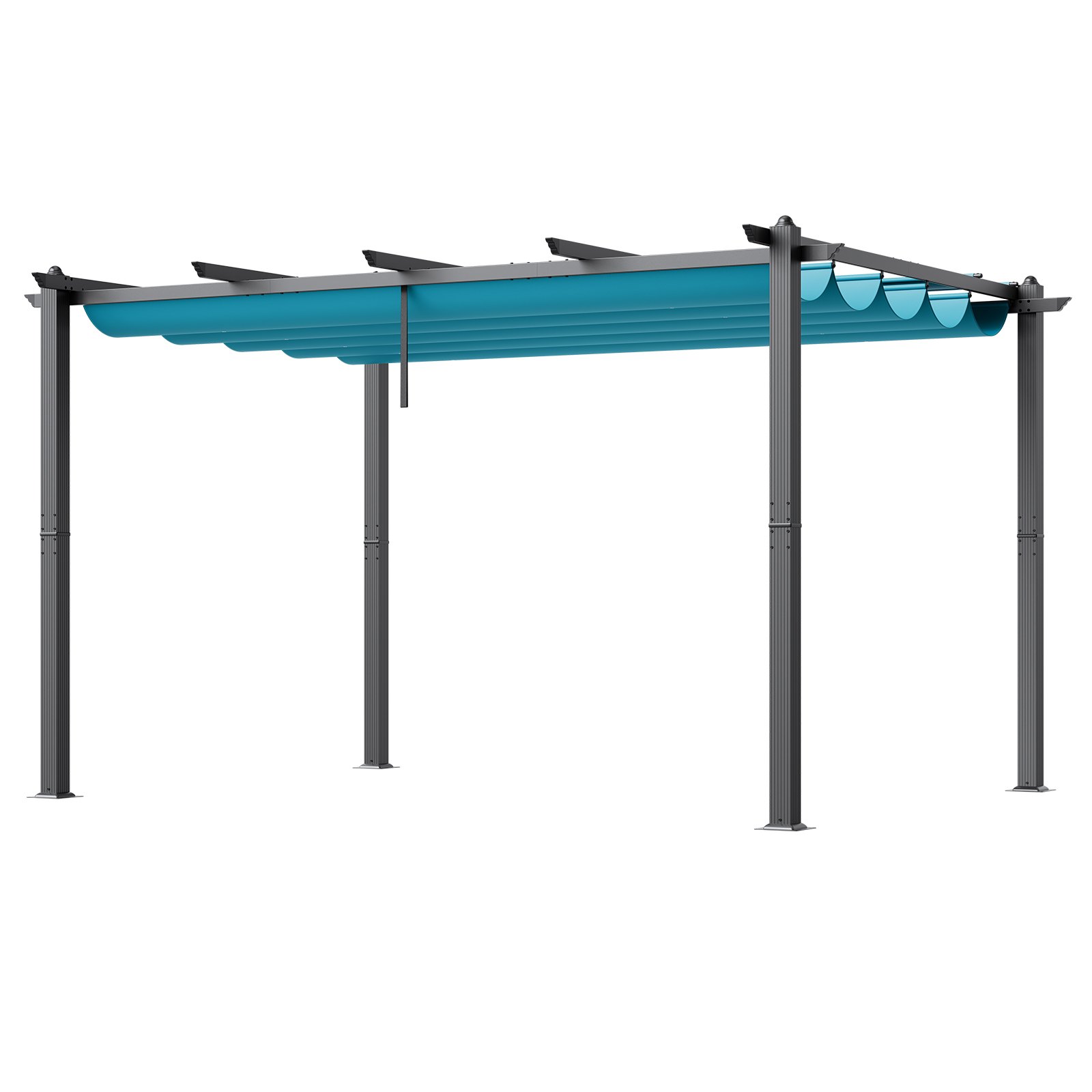 Pergola VEVOR 2,96 x 3,95 x 2,3 m, altana z dachem przeciwsłonecznym, altana ogrodowa z ochroną UV50+, zadaszenie altany ogrodowej, namiot ogrodowy na patio, do ogrodów, na tarasy, podwórka (niebieski)