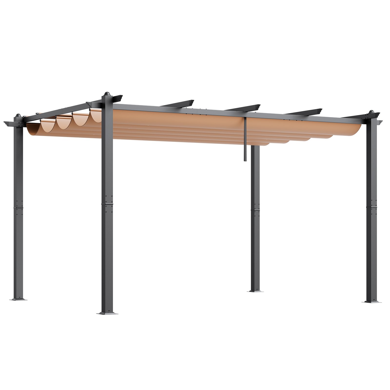 Pergola VEVOR 2,96 x 3,95 x 2,3 m, altana z dachem przeciwsłonecznym, altana ogrodowa z ochroną UV50+, zadaszenie altany ogrodowej, namiot ogrodowy na patio, do ogrodów, na tarasy, podwórka (beżowy)
