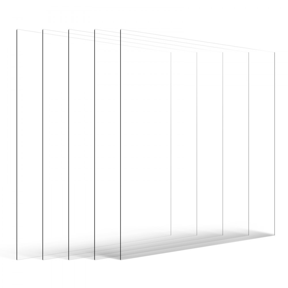 VEVOR PET/Plexiglass, zestaw 5 arkuszy plastikowych, 610 x 914 mm, grubość 1 mm, przezroczyste, elastyczne arkusze plastikowe do prac rękodzielniczych, szkło wymienne do ramek do zdjęć, projekt DIY, łatwe do cięcia