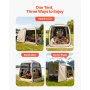 VEVOR Screen House Tent, 1825 x 1825 x 2200 mm, 4-6 Person Pop Up SUV Tailgate Tent, Portable Screened in Canopy with Carry Bag, Netting Sides, for Car Camping, Garden, Outdoor Activities, Beige