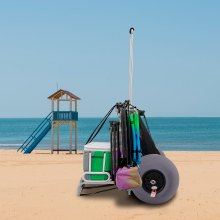 Wózek plażowy VEVOR Wózek plażowy na piasek TPU Pokład 14" x 14,7" z kołami balonowymi 13