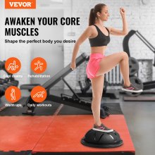 Piłka do ćwiczeń VEVOR Half 58 cm Trainer Balance Stability Piłka fitness czarna