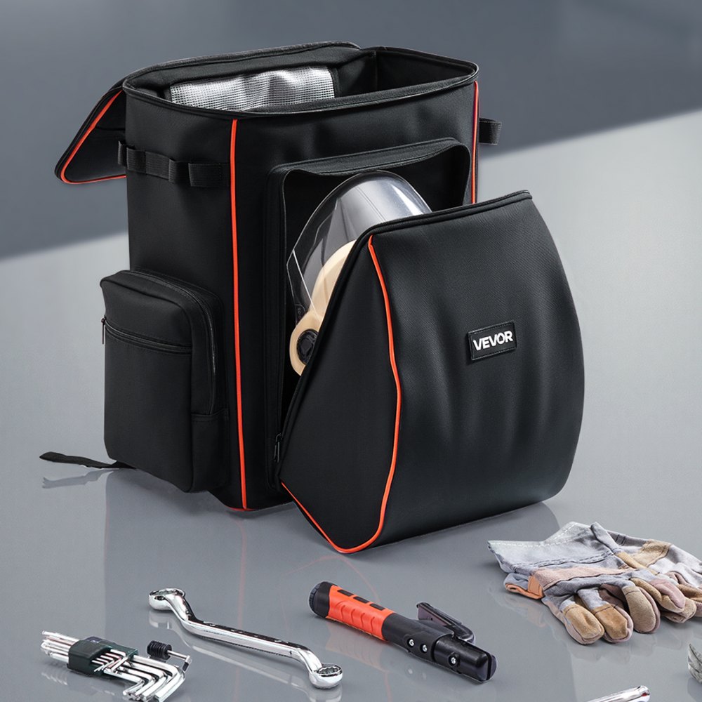 Plecak spawalniczy VEVOR, plecak spawalniczy o pojemności 35,6 l na narzędzia i kask, plecak Extreme Gear z poliestru 600D z uchwytem na kask, wielofunkcyjna torba do przechowywania sprzętu do spawania, biwakowania na świeżym powietrzu i wspinaczki górskiej
