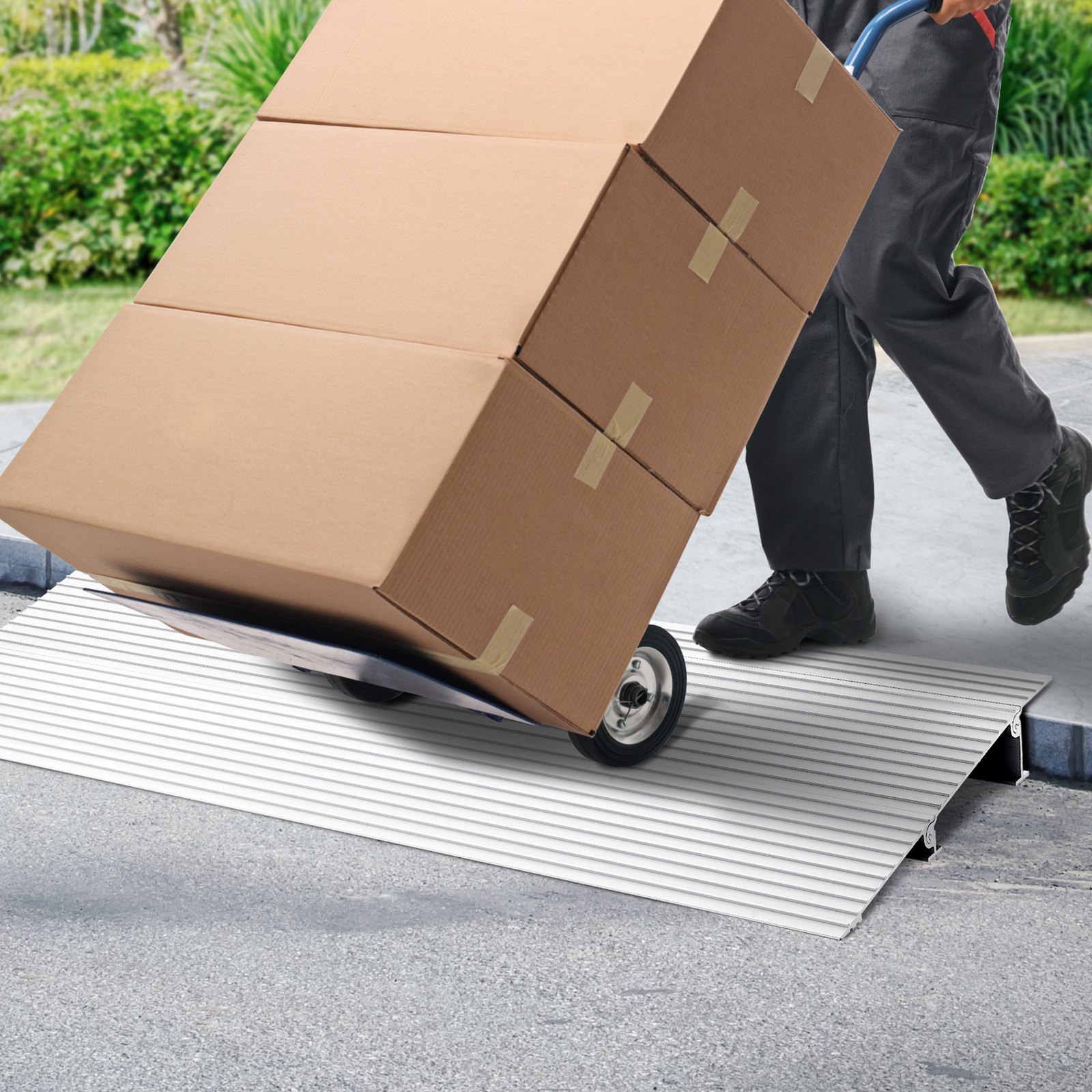 Rampa progowa VEVOR 30,9 x 86,4 x 5,1 cm Rampa dla wózków inwalidzkich o nośności 362,8 kg Rampa krawężnikowa ze stopu aluminium Modułowa konstrukcja Rampa progowa Rampa aluminiowa antypoślizgowa