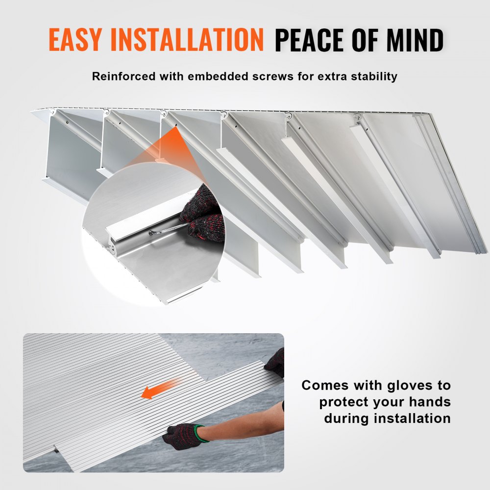 Rampa progowa VEVOR 43,6 x 86,4 x 7,6 cm Rampa dla wózków inwalidzkich o nośności 362,8 kg Rampa krawężnikowa ze stopu aluminium Modułowa konstrukcja Rampa progowa Rampa aluminiowa antypoślizgowa