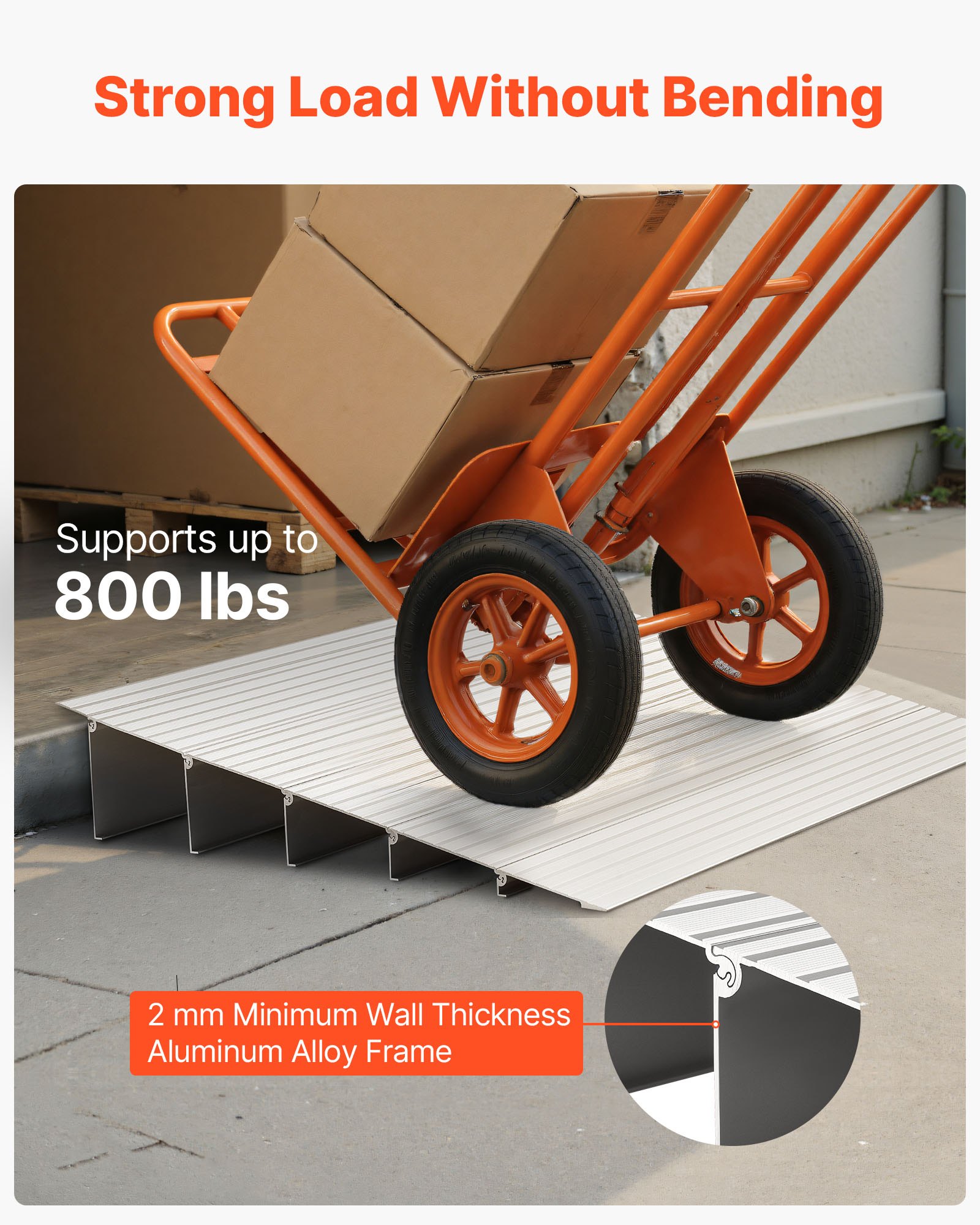 Rampa progowa VEVOR, 677x865x138 mm, aluminiowa rampa dla wózków inwalidzkich o udźwigu 360 kg, rampy krawężnikowe do schodów domowych dla wózków inwalidzkich, skuterów, chodzików, rowerów, trójkołowców