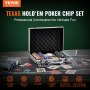 Plastikowy zestaw żetonów do pokera VEVOR, 200-częściowy zestaw do pokera, nieoznakowany, zestaw do gry w pokera z aluminiową walizką do pokera, kartami, przyciskami i kostkami, kompletny zestaw dla 6-7 graczy do Texas Hold'em, Blackjack itp.