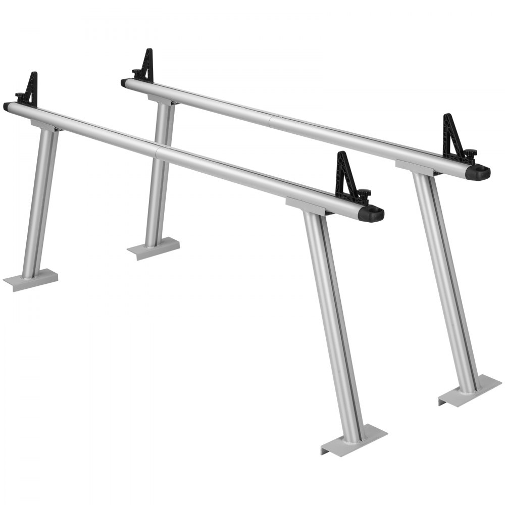 Bagażnik na ciężarówkę VEVOR, udźwig 363 kg, aluminiowy bagażnik drabinowy o wymiarach 1803 x 816,64 mm z 8 zaciskami C bez wiercenia, bagażnik na ciężarówkę z dwoma drążkami, zestaw na kajak, deskę surfingową