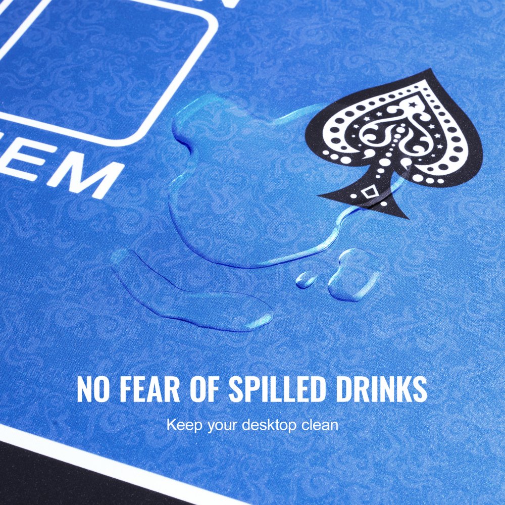 Mata do pokera VEVOR, blat stołu pokerowego 1785 x 900 mm, 6-8 graczy, składany blat stołu pokerowego z torbą, przenośny stół pokerowy, dywan do gry w pokera, pokój pokerowy, prostokątny, niebieski