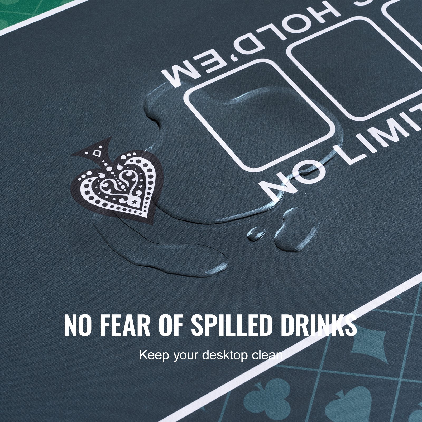 Mata do pokera VEVOR, blat stołu pokerowego 180 x 90 cm, 6-8 graczy, składany blat stołu pokerowego z torbą transportową, wodoodporny dywan do pokera, do pokoju pokerowego, prostokątny, zielony