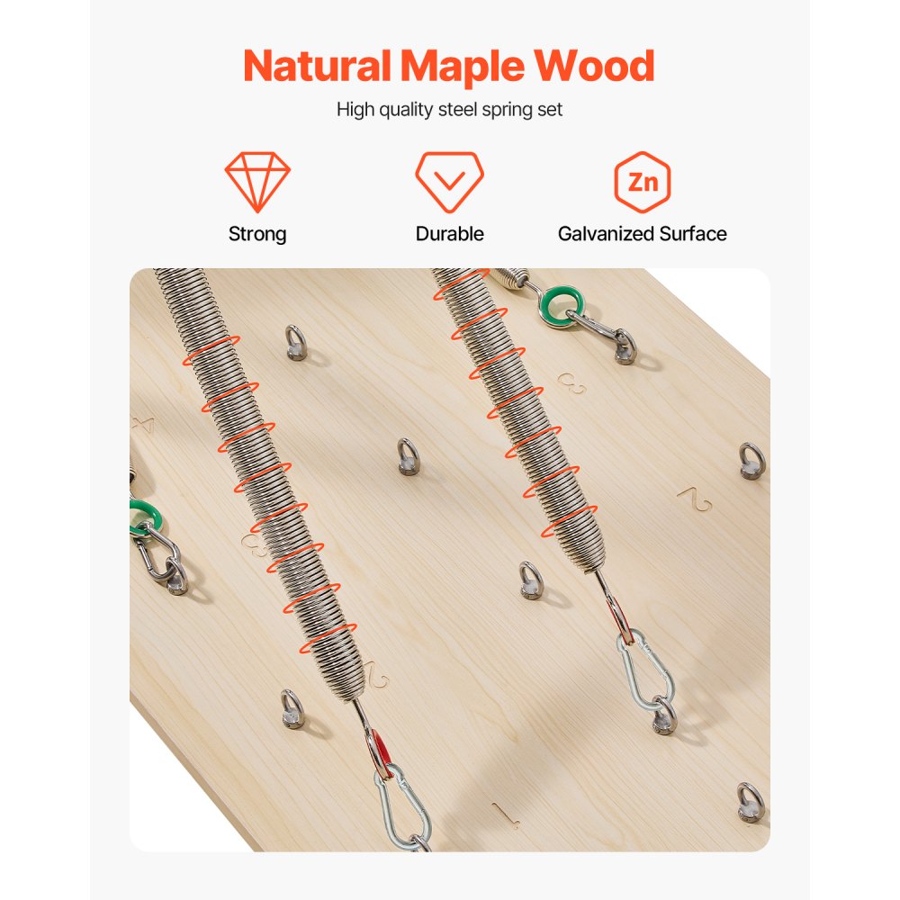 Reformer ścienny VEVOR do pilatesu, trampolina do pilatesu z drewna klonowego, sprzęt do ćwiczeń ze sprężynami oporowymi, urządzenie do jogi dla równowagi i elastyczności, trening w domowej siłowni