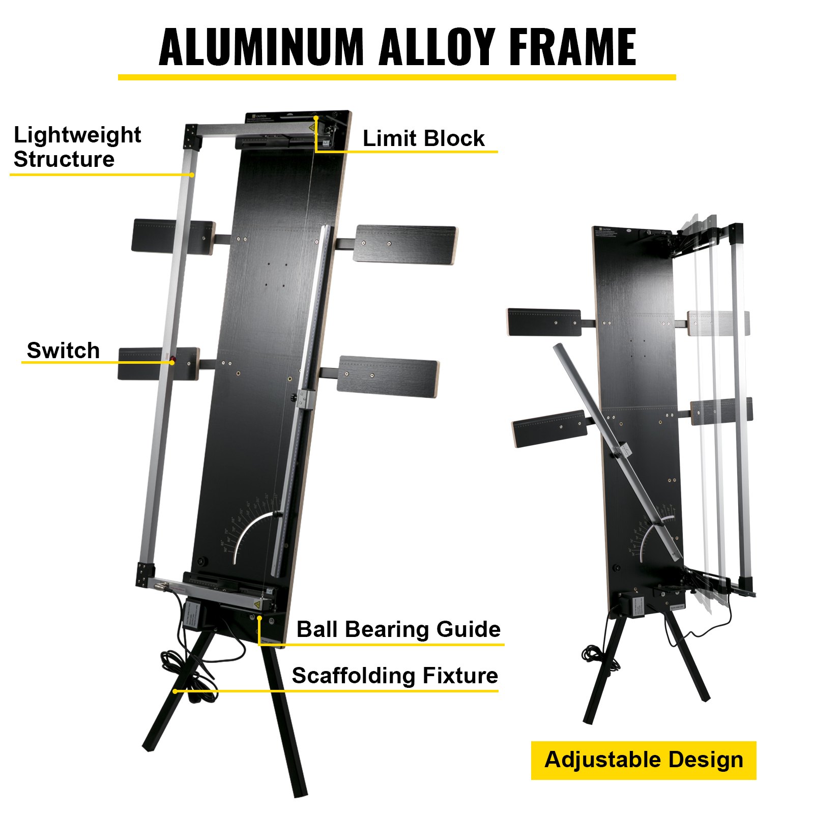 VEVOR Styrocutter o grubości cięcia 42 cm, przecinarka do pianki 200 W wykonana ze stopu aluminium, przecinarka do styropianu ze stopu niklowo-chromowego, napięcie wyjściowe 42 V, długość cięcia 134 cm, maszyna do rowkowania z adapterem IP 68