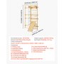 VEVOR Szwedzka ścianka wspinaczkowa 8 w 1, 12-stopniowa, solidna drewniana zabawka wspinaczkowa, udźwig 100 kg, wewnętrzna konstrukcja wspinaczkowa z deską wspinaczkową, kółkami gimnastycznymi, drążkiem do podciągania, drabinką ścienną, zjeżdżalnią i huśtawką