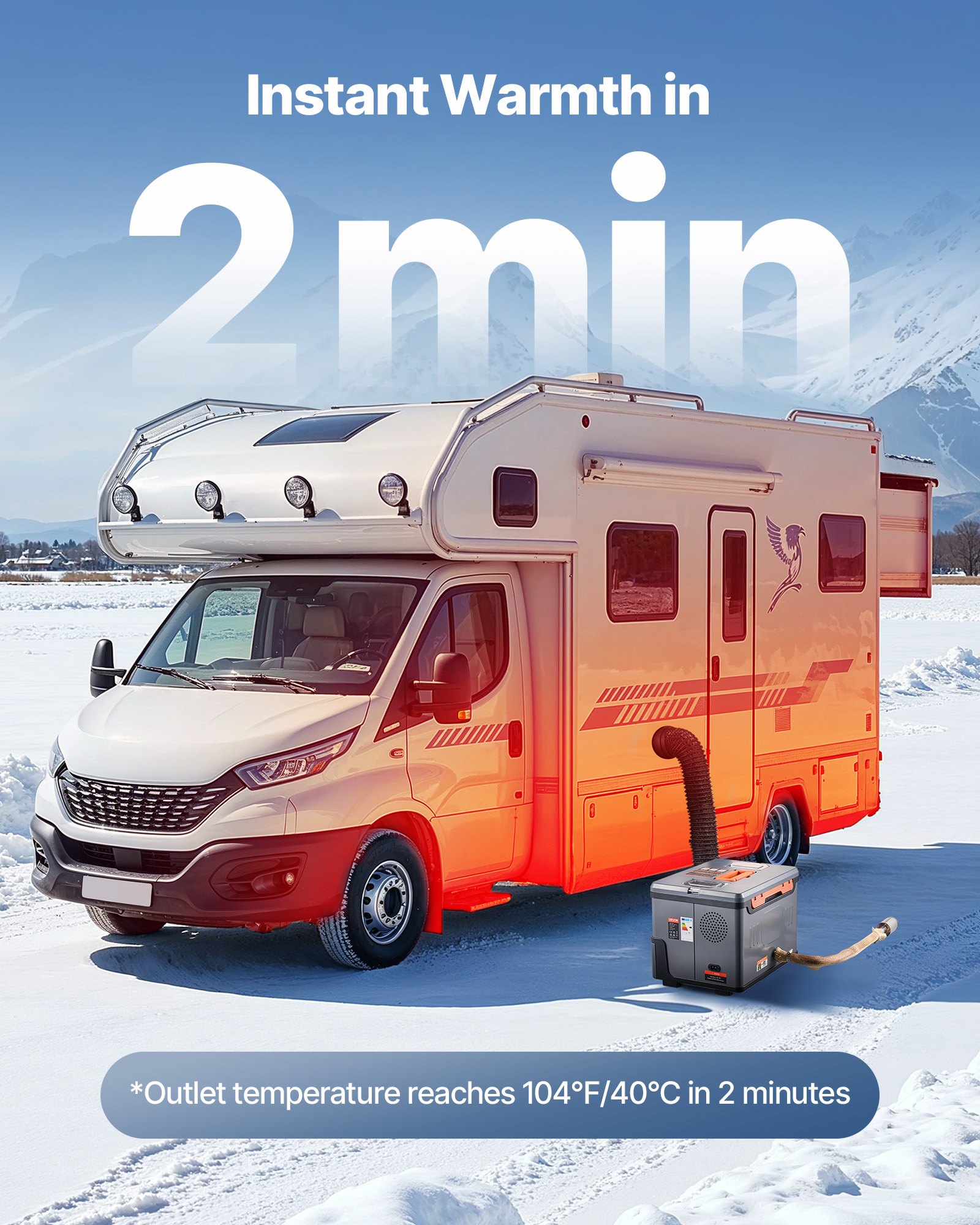 Nagrzewnica VEVOR Diesel 8 kW DC 12 V/24 V, przenośna wielofunkcyjna nagrzewnica powietrza Diesel z Bluetooth, pilotem i ekranem LCD, zbiornik paliwa 5 l do samochodów ciężarowych i kamperów