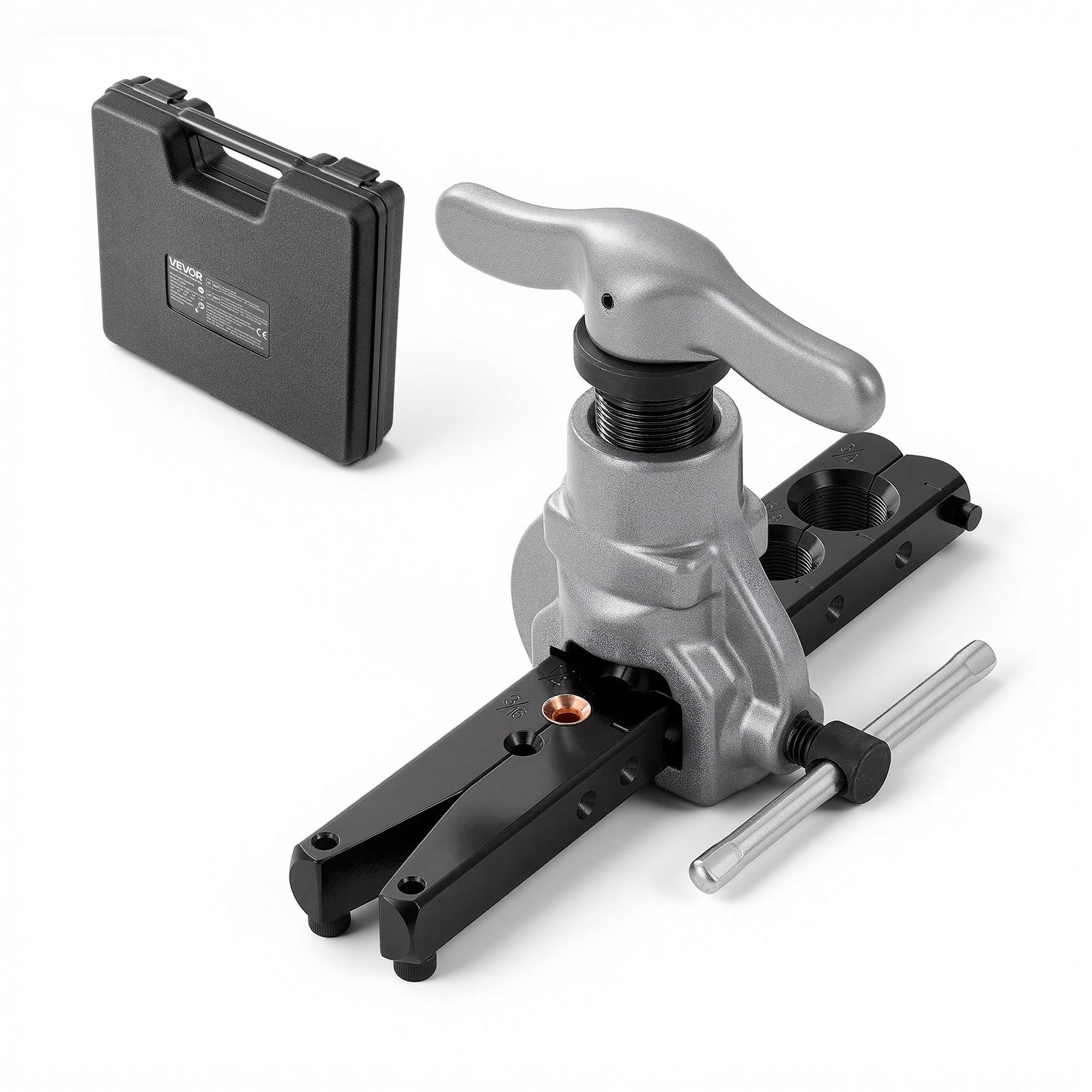 Zestaw narzędzi do rozszerzania rur VEVOR, 2-częściowy, mimośrodowe narzędzie do rozszerzania rur 45° do pojedynczego rozszerzania, rozszerzanie rur HVAC dla rur miedzianych i aluminiowych o średnicy 4,76–19,05 mm, zestaw naprawczy z walizką narzędziową do rur HVAC