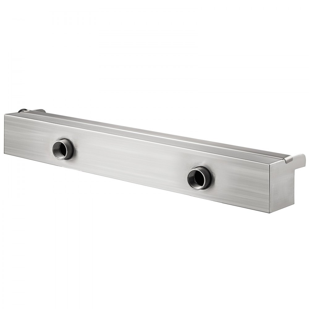 VEVOR Fontanna Wodospadowa Ze Stali Nierdzewnej 23.6x4.5x3.1 Cal Prostokątna Fontanna Ogrodowa Led Z Wodospadem Prostokątna Fontanna Led Do Basenu