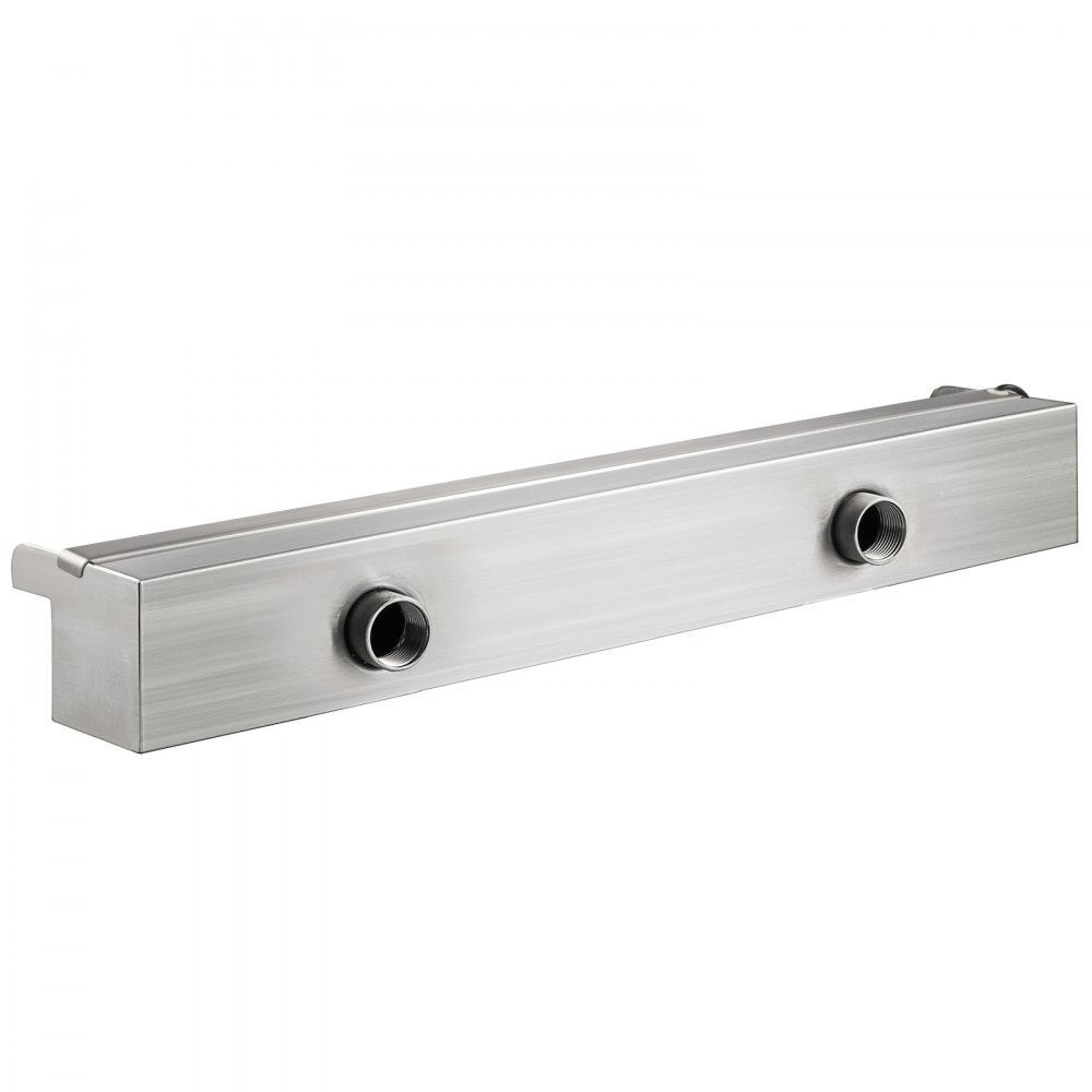 VEVOR Fontanna Wodospadowa Ze Stali Nierdzewnej 23.6x4.5x3.1 Cal Prostokątna Fontanna Ogrodowa Led Z Wodospadem Prostokątna Fontanna Led Do Basenu