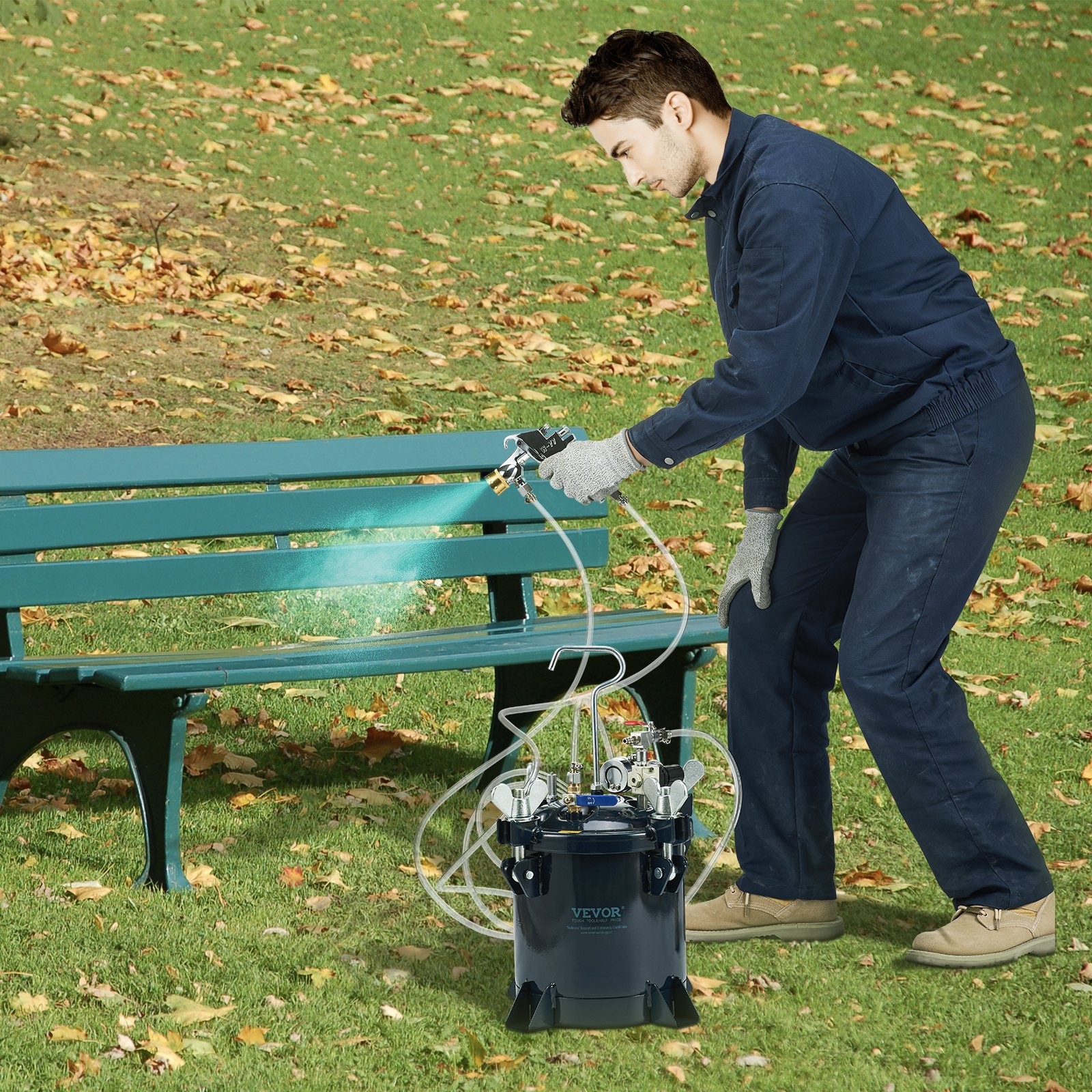 VEVOR zbiornik ciśnieniowy na farbę zbiornik ciśnieniowy na farbę w sprayu 10 l zbiornik ciśnieniowy, 70 psi pistolet do malowania pojemnik na farbę Φ 24 × 25 cm zbiornik ciśnieniowy na farbę w sprayu zbiornik na farbę pistolety natryskowe lakiery, bejce