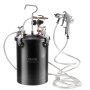 Zbiornik ciśnieniowy VEVOR do farby w sprayu, zbiornik ciśnieniowy 15 l, regulowane ciśnienie 60 psi, stalowy zbiornik ciśnieniowy na farbę z pistoletem natryskowym, wężami, manometrem, do dekoracji wnętrz, malowania przemysłowego