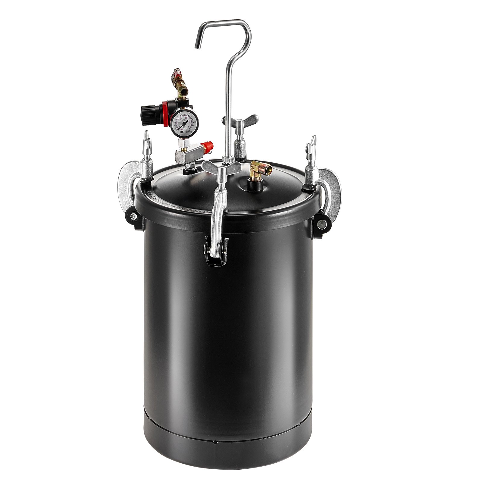 Zbiornik ciśnieniowy VEVOR do farby w sprayu, zbiornik ciśnieniowy 15 l, regulowane ciśnienie 60 psi, stalowy zbiornik ciśnieniowy na farbę z pistoletem natryskowym, wężami, manometrem, do dekoracji wnętrz, malowania przemysłowego