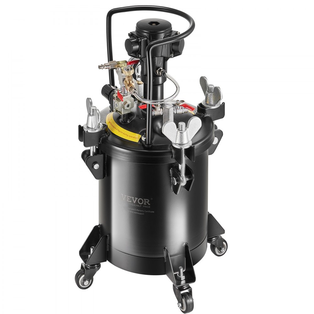 Zbiornik ciśnieniowy VEVOR do farby w sprayu, 10-litrowy w pełni automatyczny zbiornik ciśnieniowy z funkcją mieszania, ciśnienie regulowane 70 psi, zbiornik ciśnieniowy, pojemnik na farbę z pistoletem natryskowym i wężami, do malowania itp.