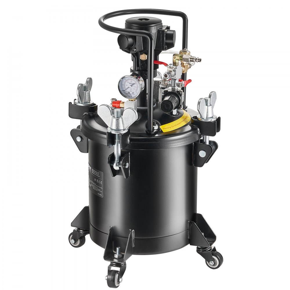 Zbiornik ciśnieniowy VEVOR do farby w sprayu, 10-litrowy w pełni automatyczny zbiornik ciśnieniowy z funkcją mieszania, ciśnienie regulowane 70 psi, zbiornik ciśnieniowy, pojemnik na farbę z pistoletem natryskowym i wężami, do malowania itp.