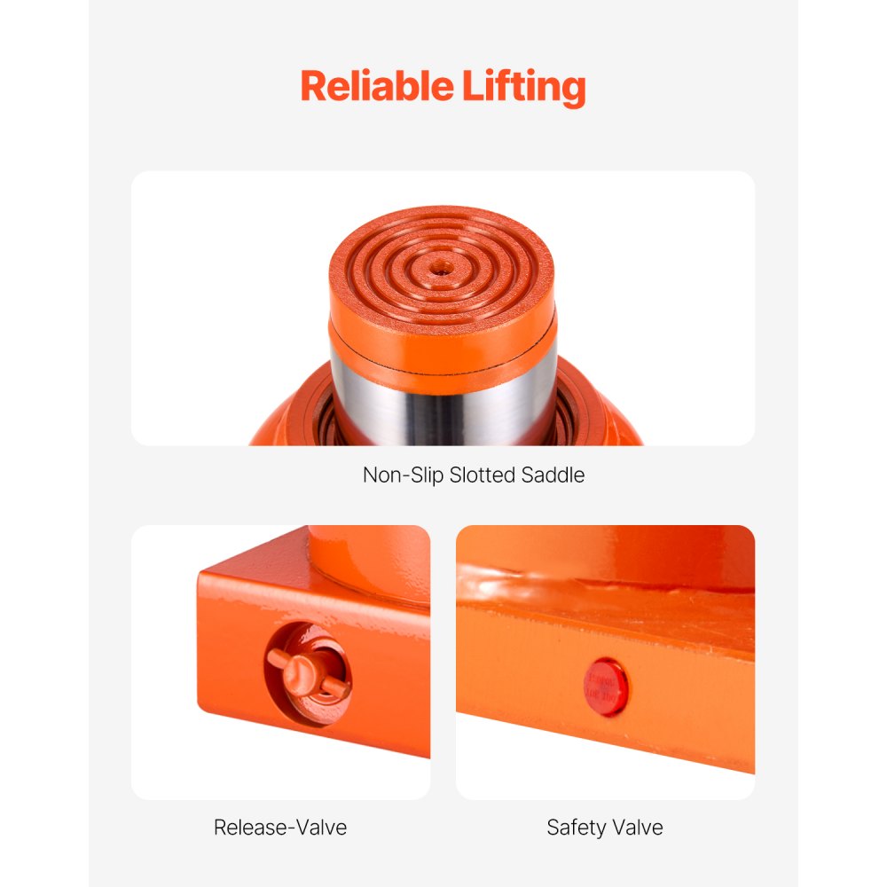 VEVOR hydraulic trolley jack, 50 t bottle jack with 28-44 cm lifting range and 3-piece long handle, for car, pickup truck, truck, RV, auto repair, industrial equipment