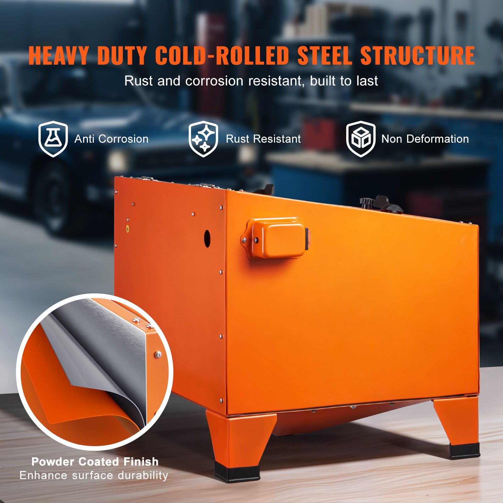 VEVOR 25-galonowa kabina do piaskowania, przenośna kabina do piaskowania stołowa o ciśnieniu 40-120 PSI, wytrzymała stalowa piaskarka z pistoletem strumieniowym i 4 ceramicznymi dyszami do usuwania farby, plam i rdzy