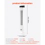 VEVOR Tower Fan, 6.7 m/s Speed, Evaporative Air Cooler, 70° Oscillating Fans with 3 Speeds, 4 Modes, 12-Hour Timer, Remote Control, for Bedroom, Office, Home