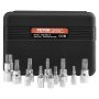 Zestaw nasadek Torx VEVOR 13 elementów T8-T60, stal stopowa S2 i stal chromowo-wanadowa, napędy 1/4 cala, 3/8 cala i 1/2 cala, z etui do przechowywania, klucz nasadowy Torx do napraw samochodowych