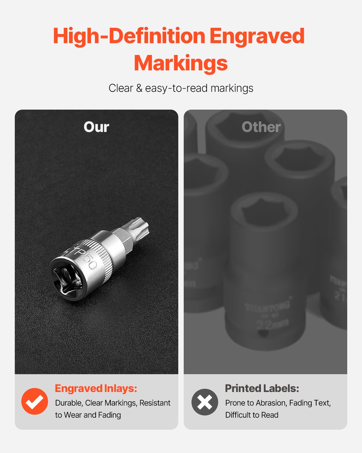 Zestaw nasadek wiertarskich Torx VEVOR, 60 elementów, zestaw nasadek zewnętrznych Torx T6-T70, TT6-TT70, TP8-TP60, E4-E24, stal stopowa S2 i stal chromowo-wanadowa, z napędami 1/4 cala, 3/8 cala i 1/2 cala oraz etui do przechowywania