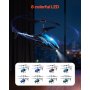Helikopter zdalnie sterowany VEVOR, helikopter zdalnie sterowany 2,4 GHz, samolot zdalnie sterowany 3,5-kanałowy, 16 minut lotu, utrzymywanie wysokości, start/lądowanie jednym przyciskiem i światła LED, zabawka dla dzieci w wieku od 8 lat